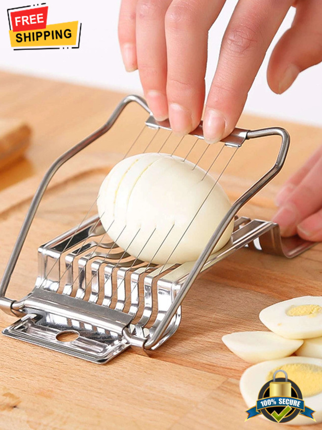 1 pc Stainless Steel Egg Slicer Cutter – Kitchen Tool for Perfect Slices