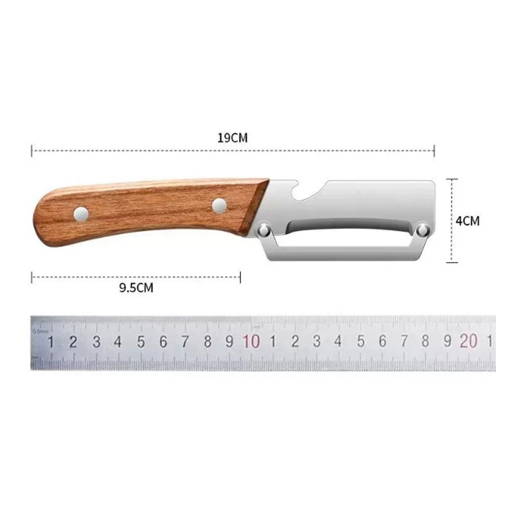 1-5PCS Stainless Steel Peeler with Wooden Handle – Fruit & Vegetable Slicer-NEW