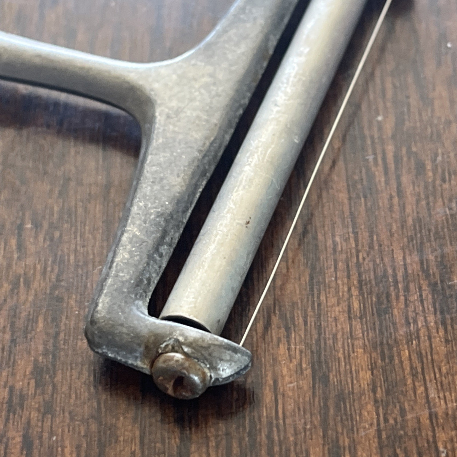 Vintage Aluminum Rolling Wire Cheese Slicer Cutter Kitchen Tool Made in Taiwan
