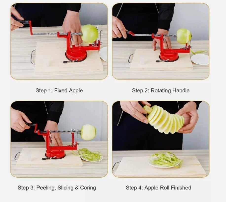 3 in 1 Apple Fruit Corer Slicer Peeler Slinky Machine Potato Cutter *#+#%&
