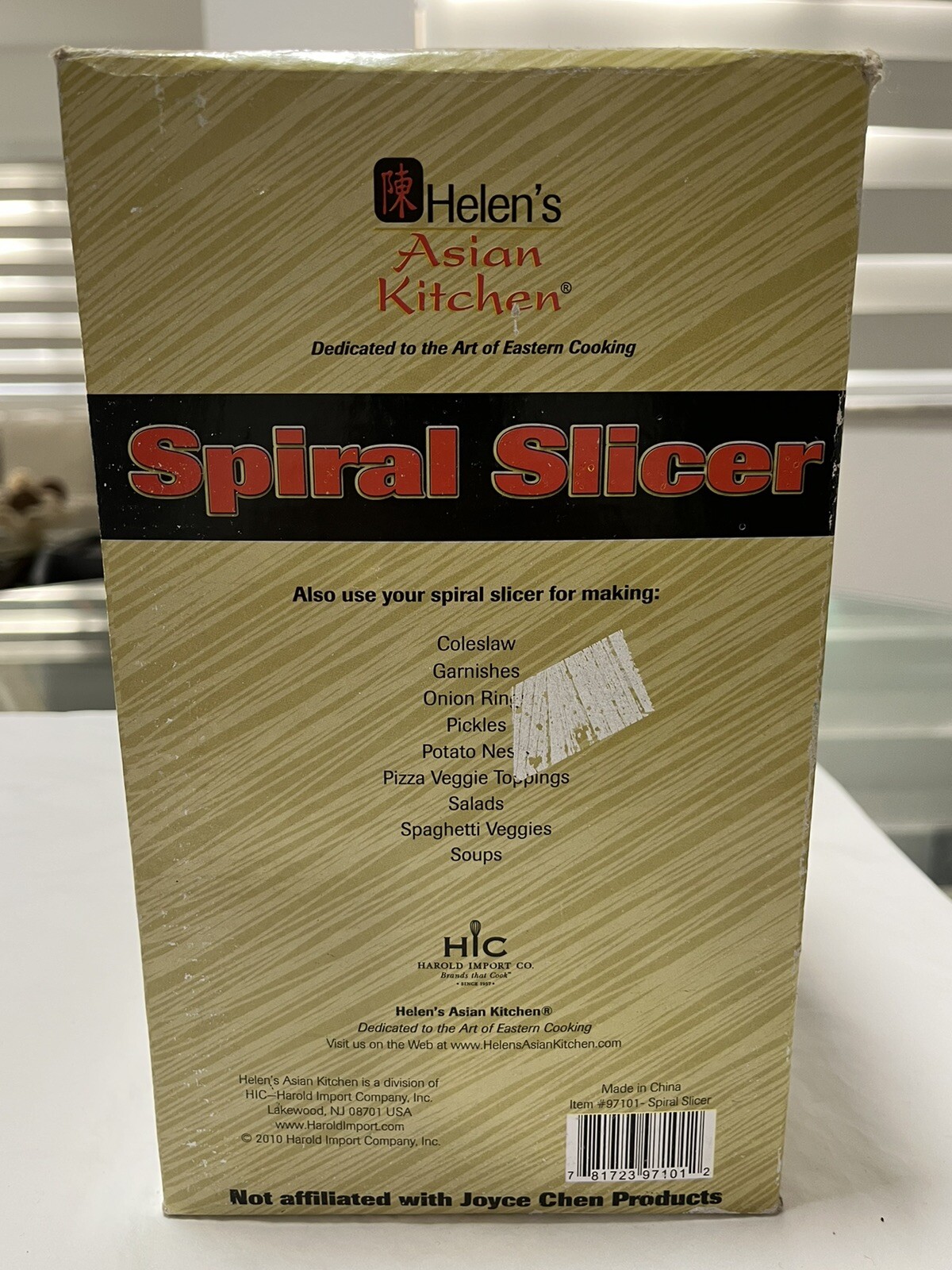 Helen’s Asian Kitchen Spiral Slicer Item # 97101 Made In China