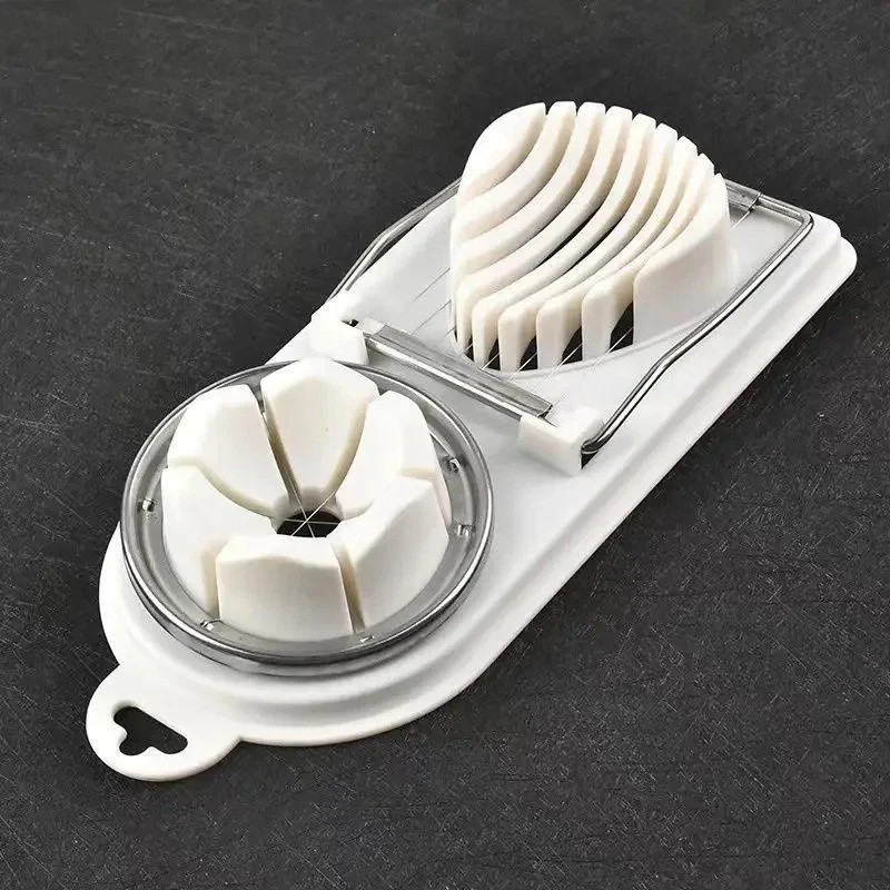 2-in-1 Stainless Steel Wire Egg Cutter Slicer with PP Base – Kitchen Accessory*