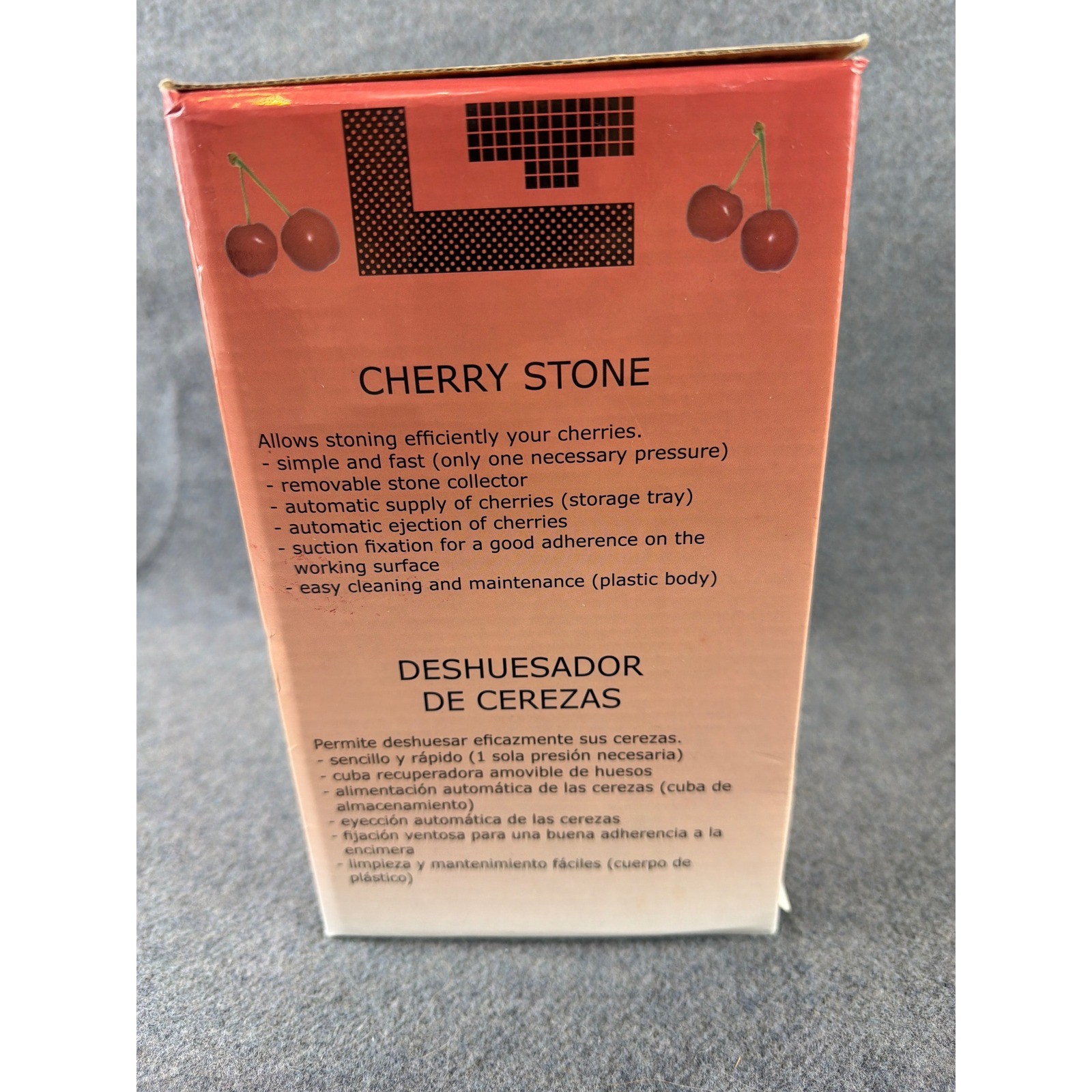 Tabletop Cherry Pitter Stoner White Suction Base LT Williams Sonoma Cherry Stone