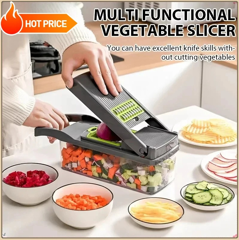 5-in-1 Vegetable Chopper Handheld Slicer Dicer Grater Kitchen Tool