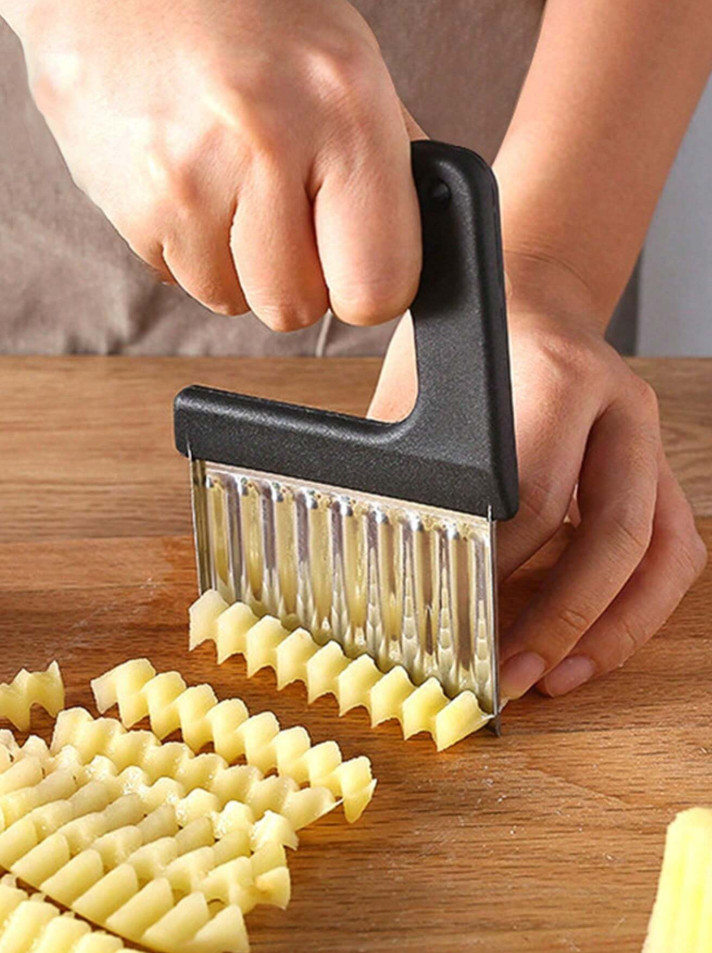 Stainless Steel Potato Wave Cutter – Wavy Crinkle Slicer for Vegetables & Fries