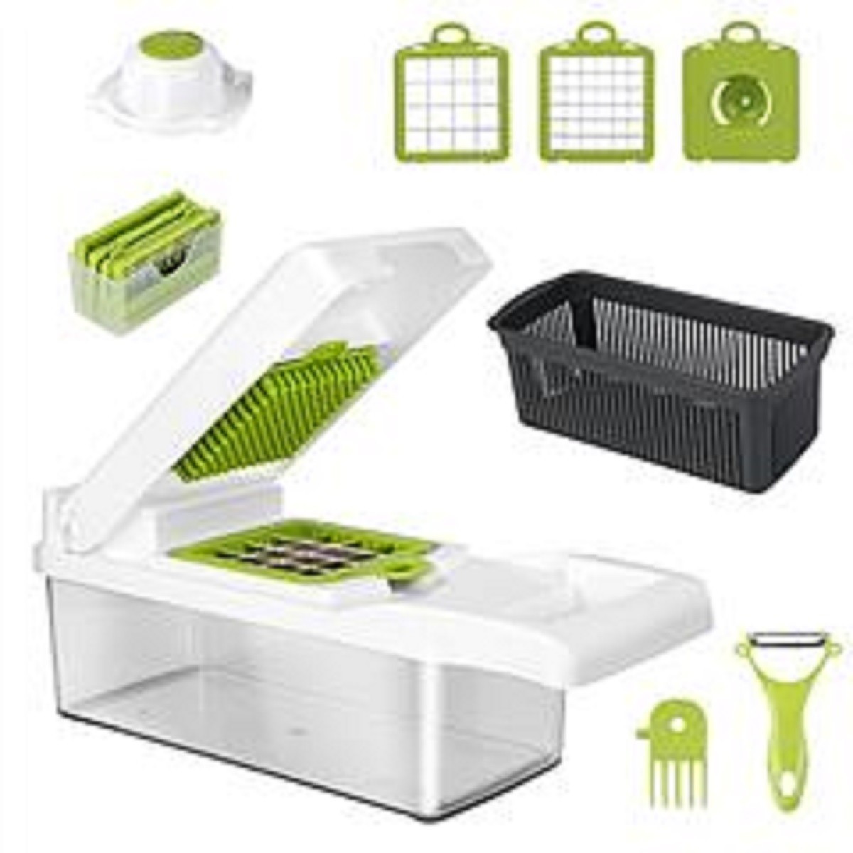 12 In 1 Vegetable Chopper with Container Kitchen Food Slicer Dicer Grater Peeler