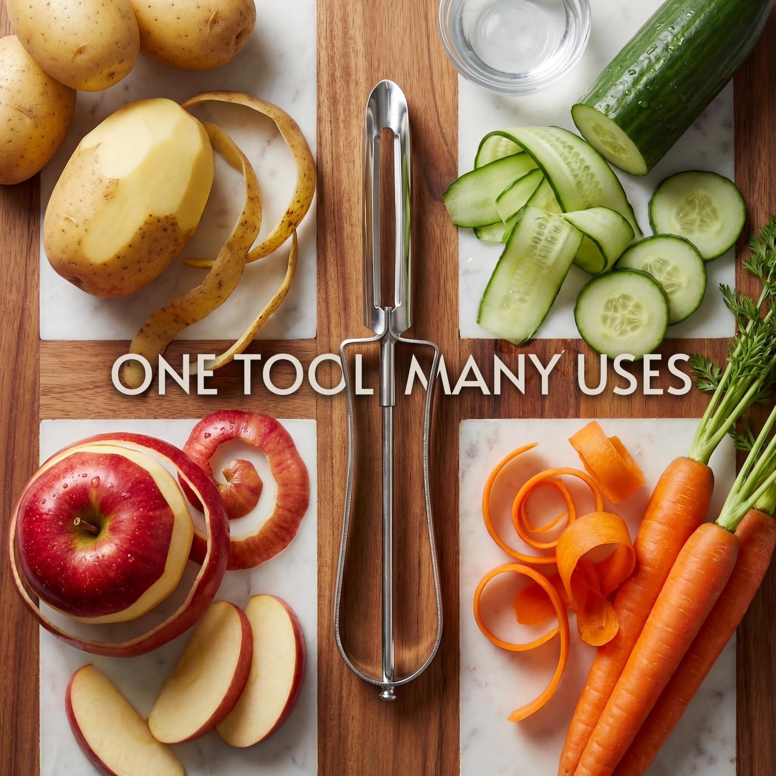 Stainless Steel Vegetable Peeler for Kitchen, Ergonomic Potato Peeler