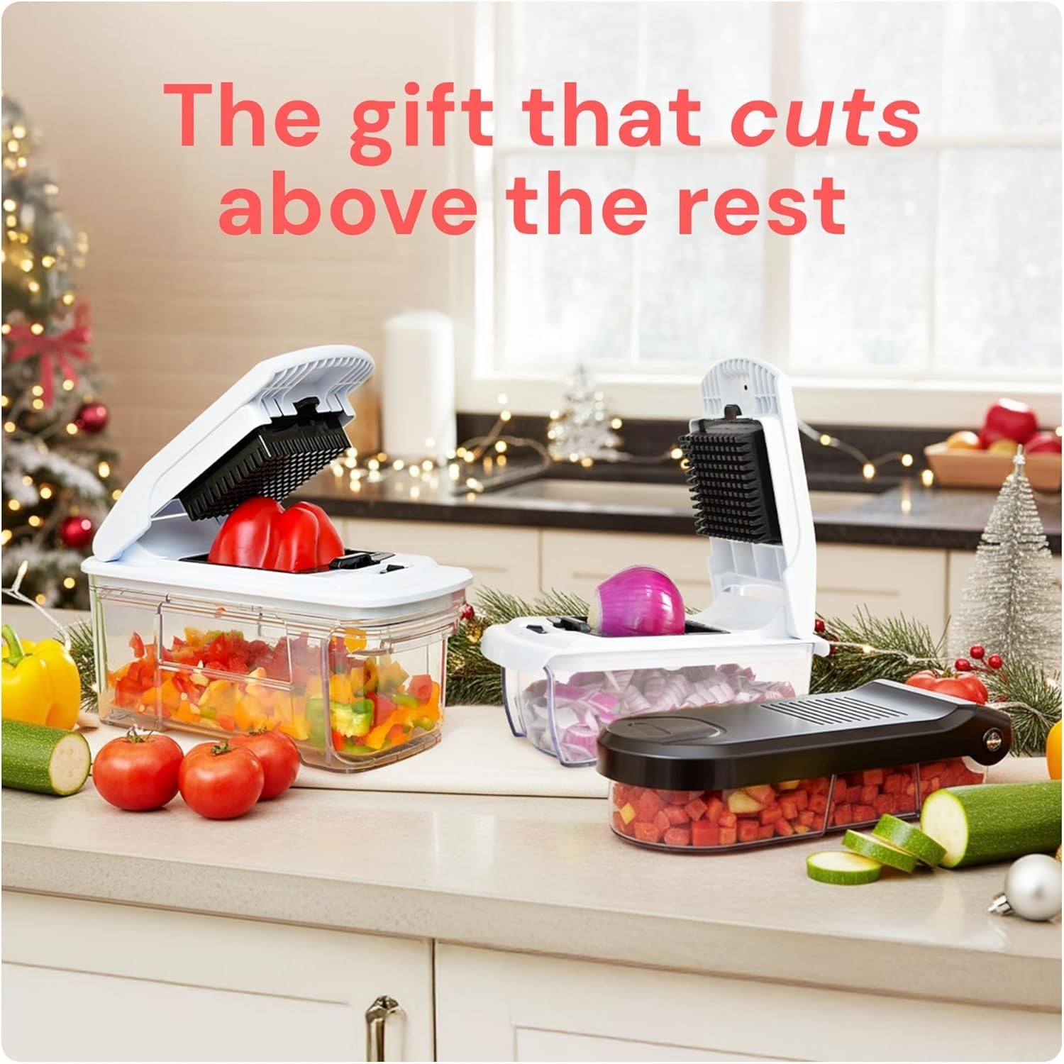 Vegetable Chopper Spiralizer Food Slicer Dicer 4 in 1 Kitchen Gadget