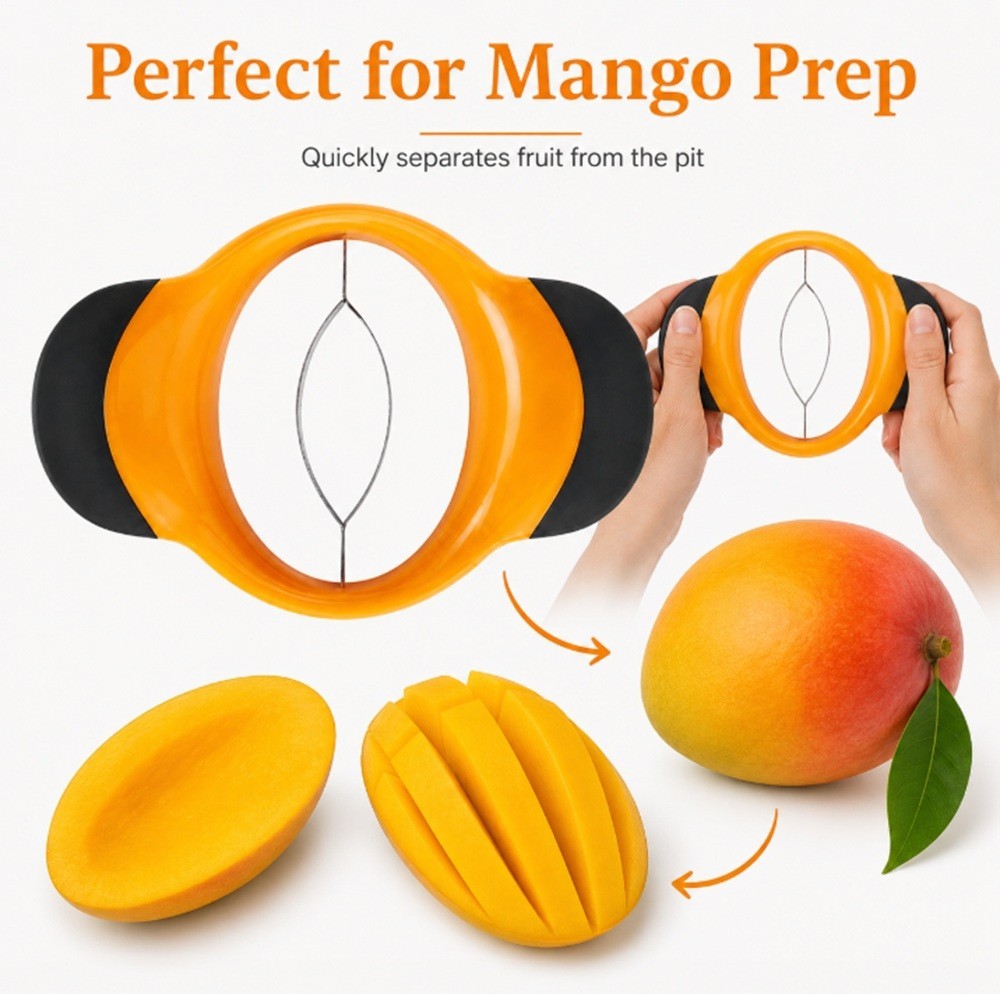 1-Pack Mango Slicer & Pitter –Ergonomic Mango Splitter with Non-Slip Rubber Grip