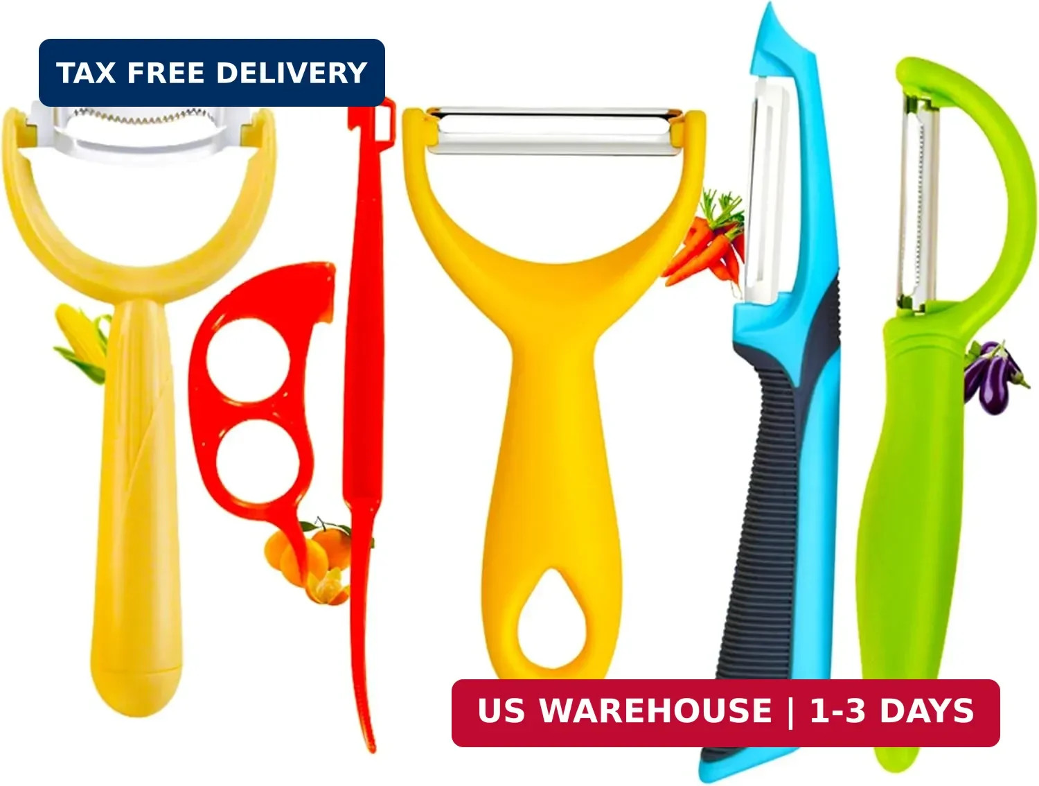 Carrot Peelers, Kitchen Vegetable Peeler Set, Including orange peeler, Corn Peel