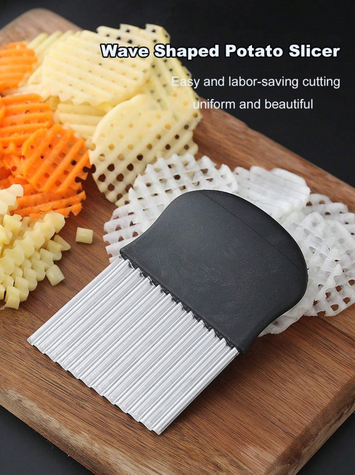 Stainless Steel Potato Wave Knife for Chips, Veggies, Multifunctional Cutting