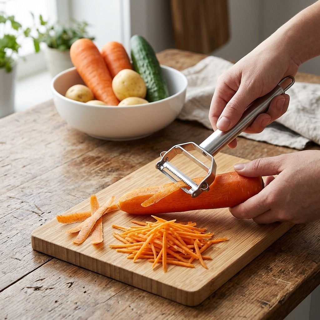 Stainless Steel Julienne Peeler 2Pcs Dual-Use Kitchen Vegetable Slicer