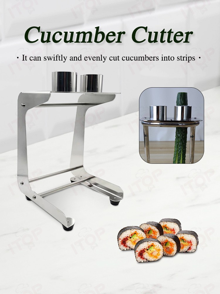 Commercial Cucumber Cutter Set For Sushi Rolling Cucumber Slicer With Rack NEW