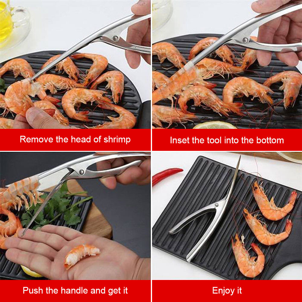 Stainless Steel Prawn Peeler Shrimp Deveiner Peel Device Creative Kitchen Tools