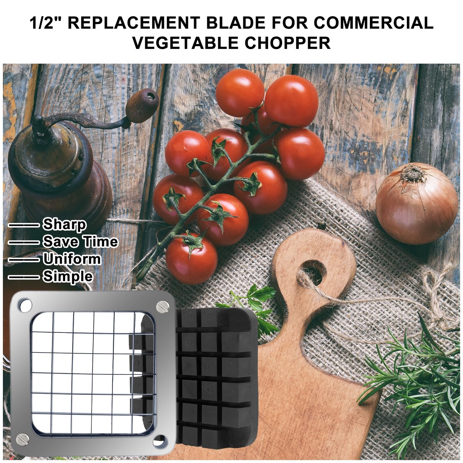 KELEYU Replacement Chopper1/2’’ Blade,Commercial Vegetable Chopper Dicer Stai…