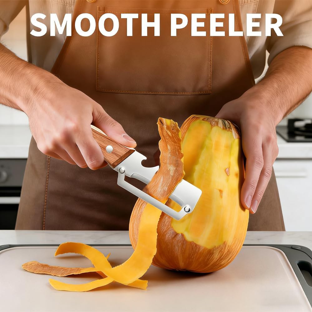 2-in-1 Stainless Steel Vegetable Peeler w/ Handle and Bottle Opener Kitchen Tool