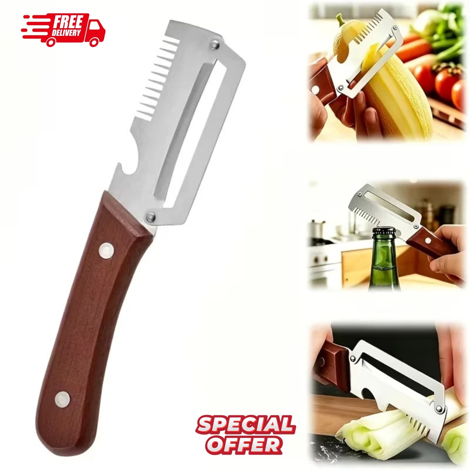 Vegetable Peeler 3 in 1 Multi-Functional For Kitchen Stainless Steel Peeler