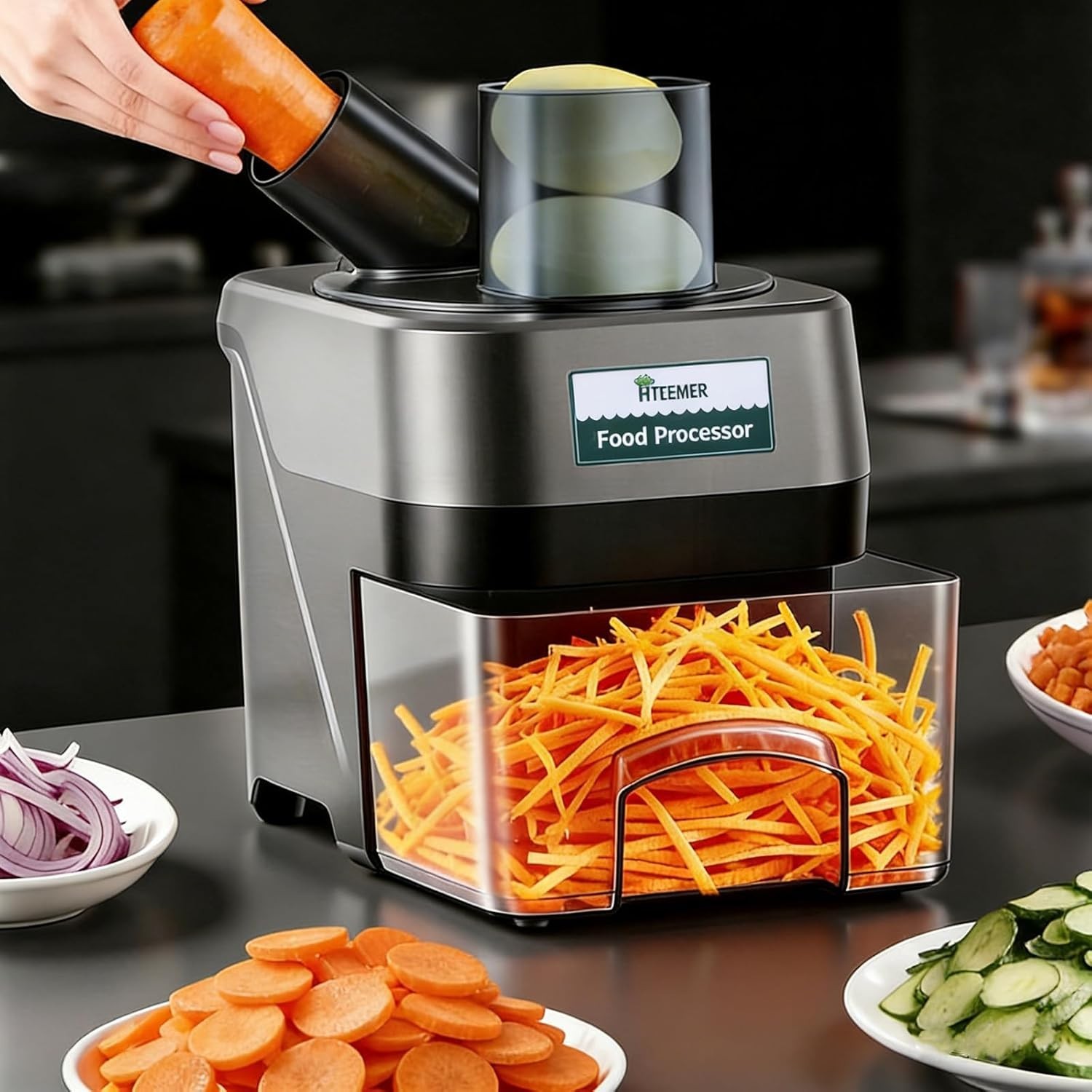 5-In-1 Electric Vegetable Chopper, Commercial Vegetable Slicer Food Processor…