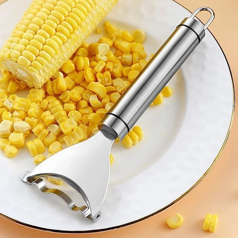 Stainless Steel Corn Cob Peeler Stripper Remover Kitchen Cutter Thresher Tool