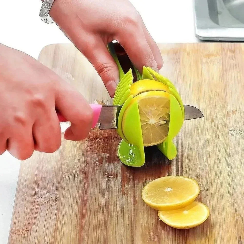 Handheld Fruit & Vegetable Slicer – Orange, Lemon, Tomato & Onion Cutter