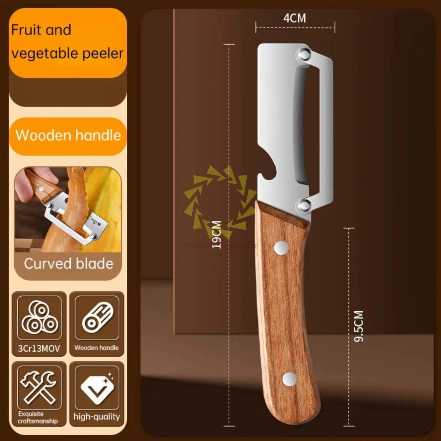 2 PCS 3-in-1 Multifunctional Vegetable Peeler with Wooden Handle,Julienne Slicer
