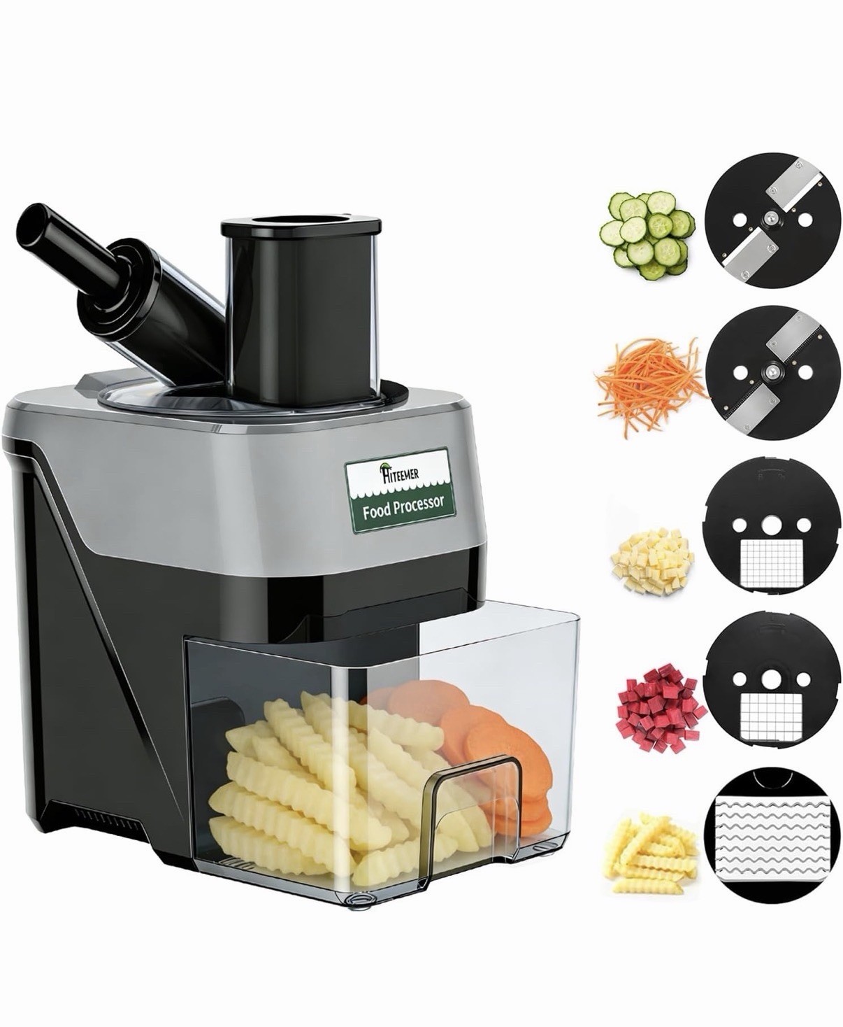 5-In-1 Electric Vegetable Chopper, Commercial Vegetable Slicer Food Processor…