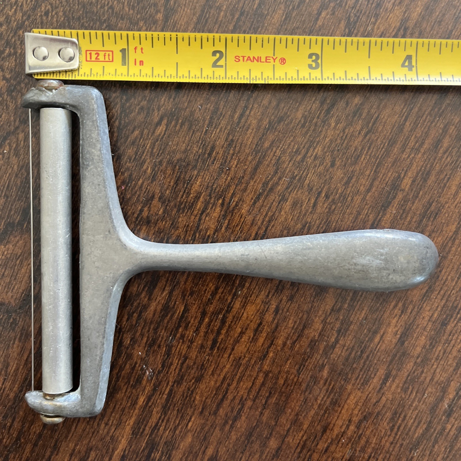 Vintage Aluminum Rolling Wire Cheese Slicer Cutter Kitchen Tool Made in Taiwan