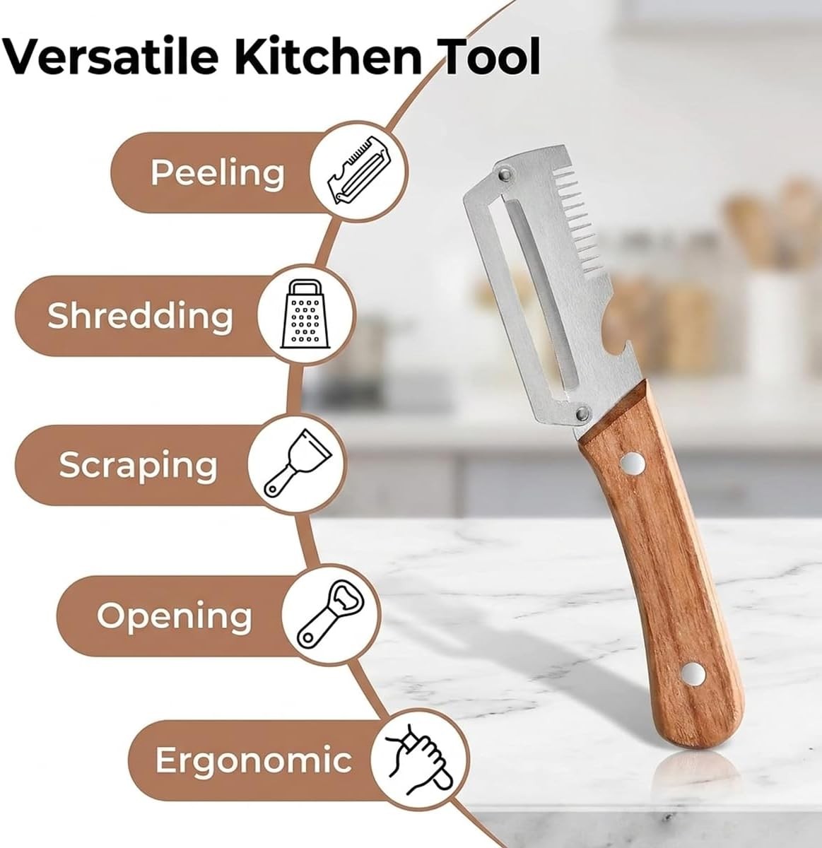 3 in 1 Multi-Functional Vegetable Peeler for Kitchen Stainless Steel Peeler