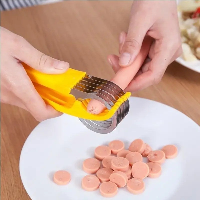 Banana Slicer Fruit Knife Kitchen Gadget Bar Tools Veggie Cutter Stainless Steel