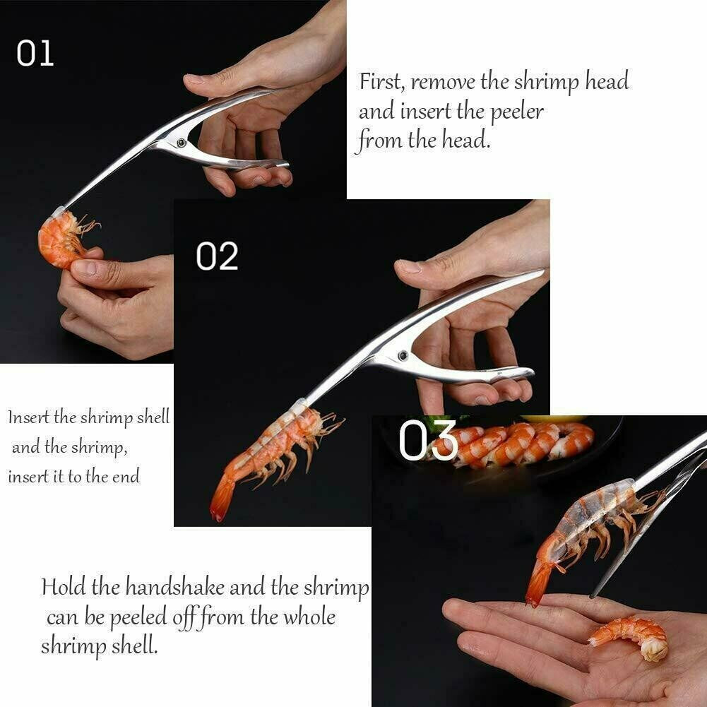 Stainless Steel Prawn Peeler Shrimp Deveiner Peel Device Creative Kitchen Tools