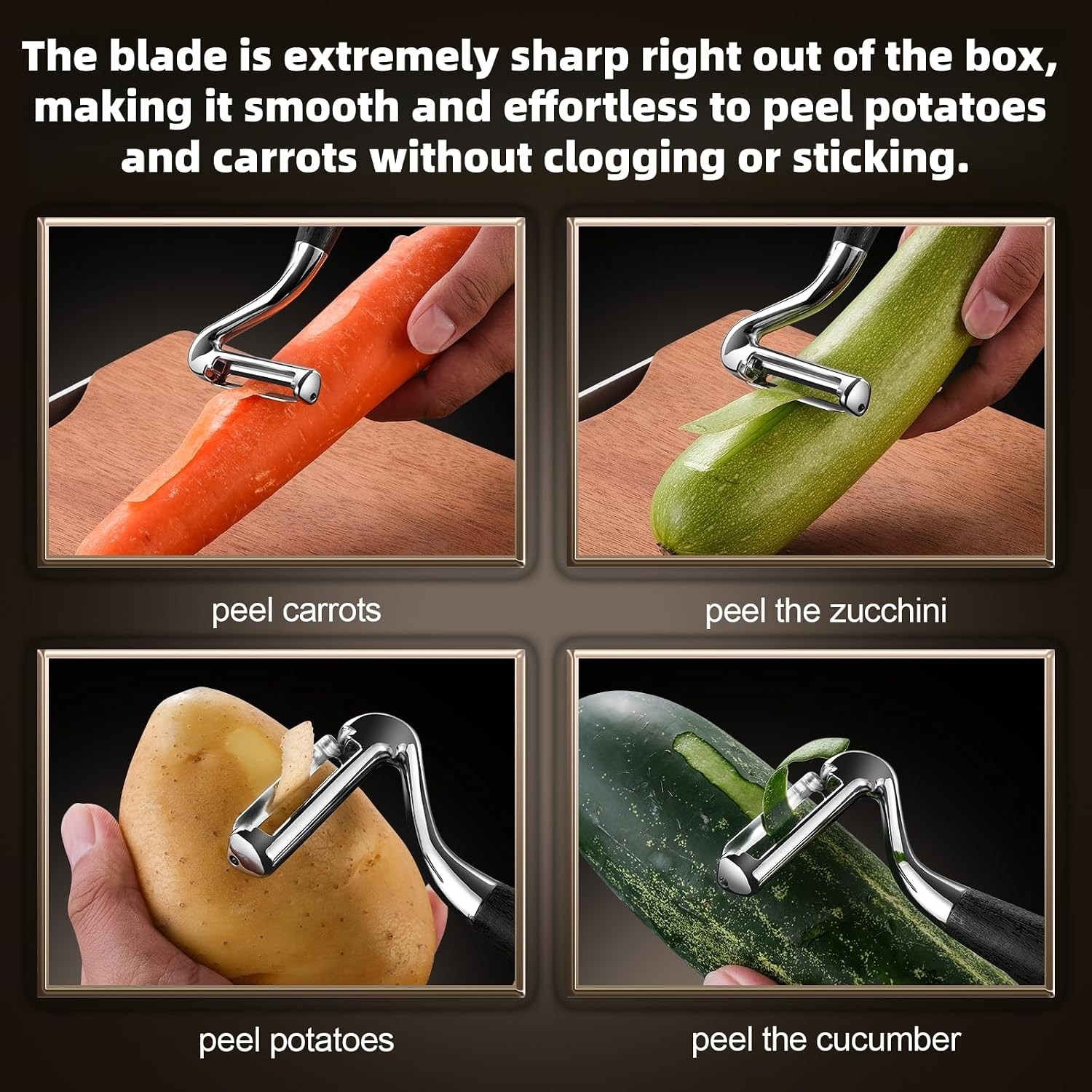 Large Swivel Vegetable Peeler, stainless steel flat Versatile Works on apple Car