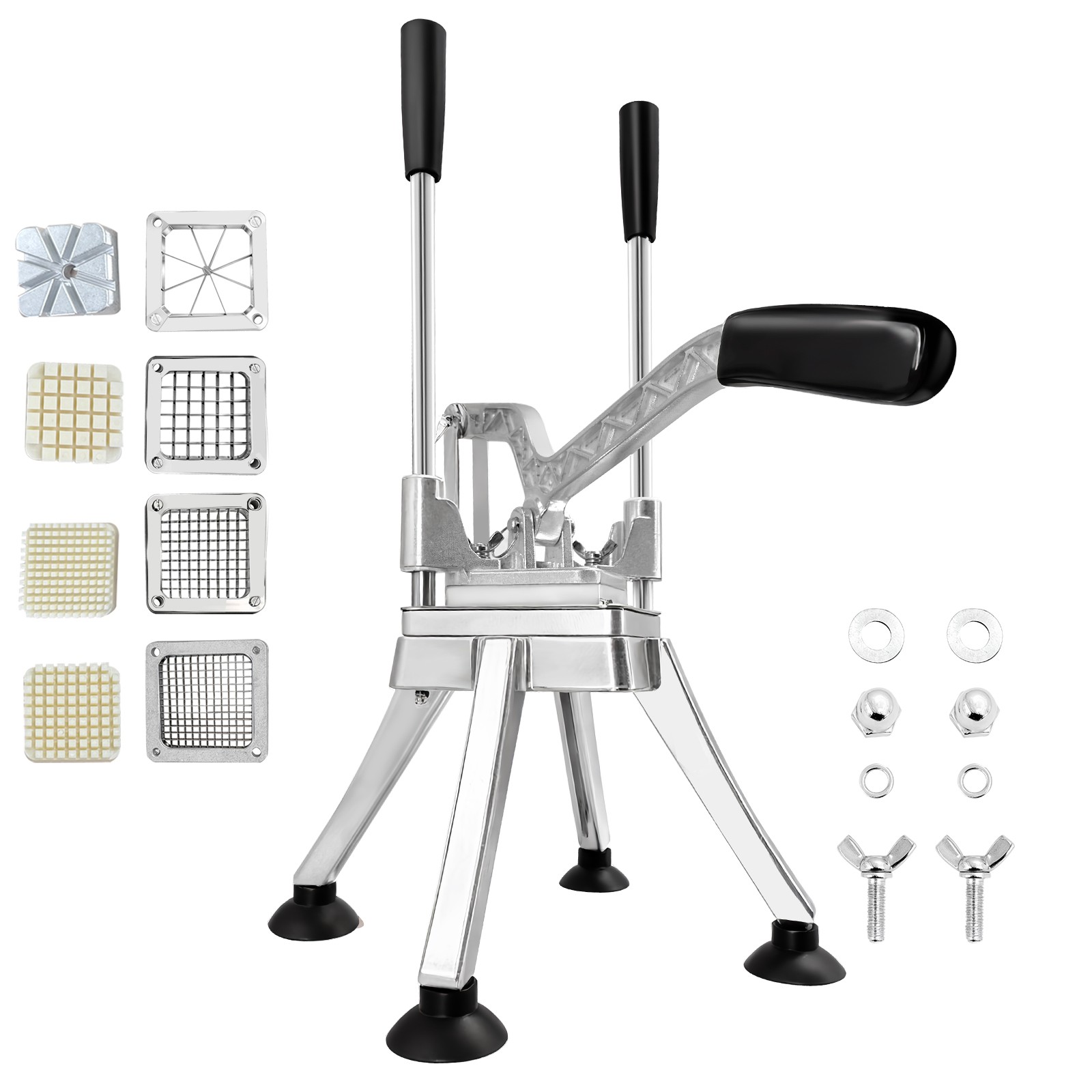 Commercial Vegetable Cutter Fruit Chopper Cutter w 4 Type Blades, Fruit Slicer
