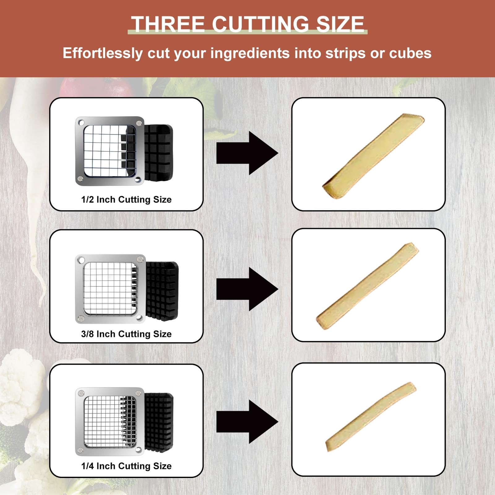 KELEYU Replacement Chopper1/2’’ Blade,Commercial Vegetable Chopper Dicer Stai…
