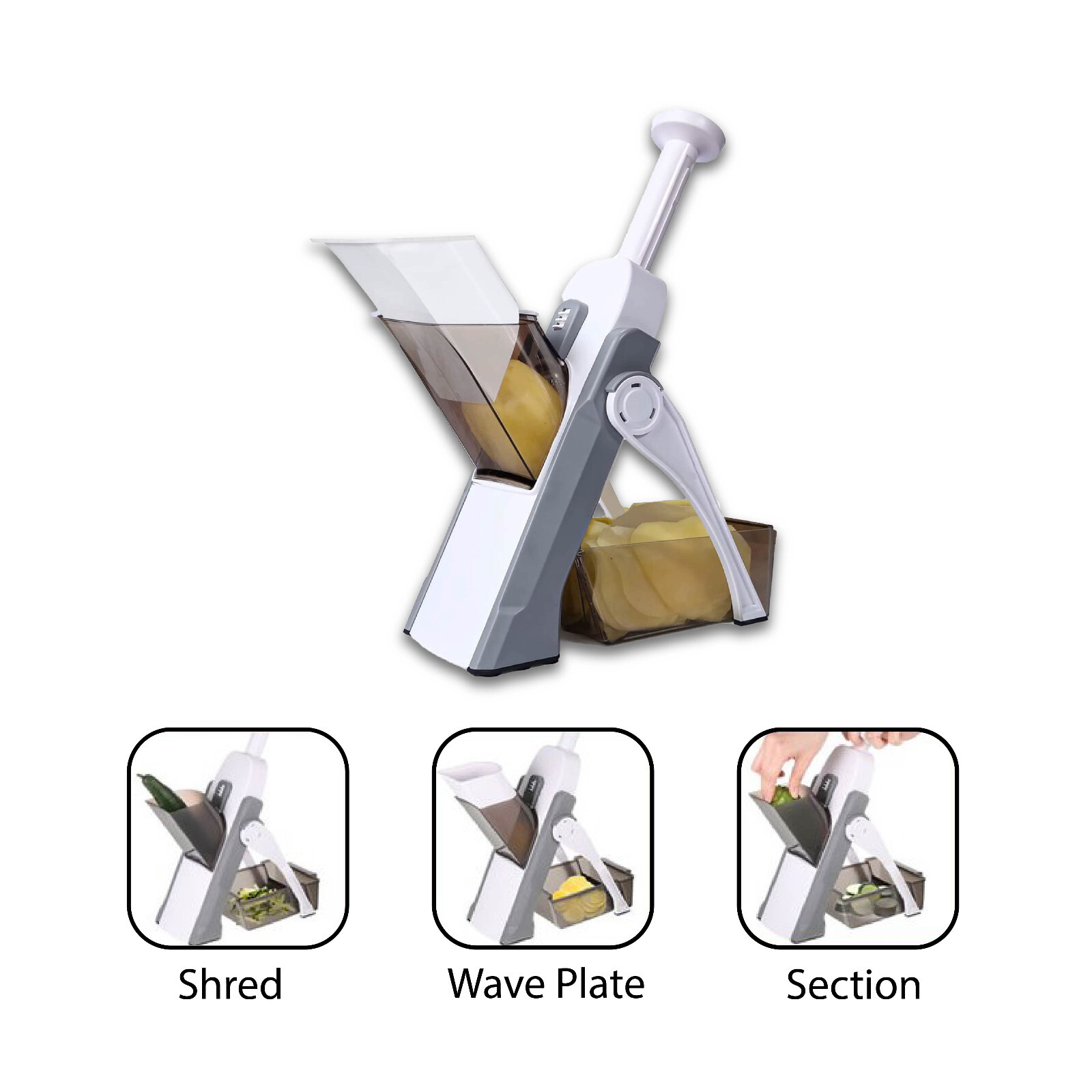Safe Mandoline Slicer 5 in 1 Vegetable Chopper Food Potato Cutter Adjustable
