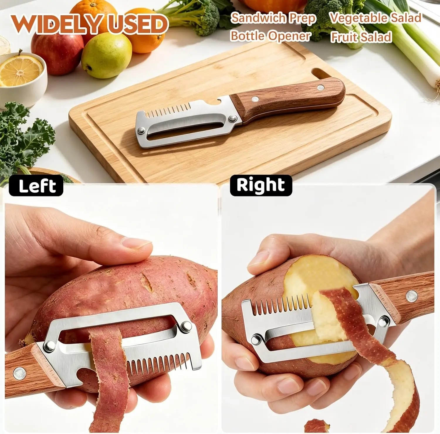 2Pcs Vegetable Peeler 3 in 1 Multi-Functional for Kitchen Stainless Steel Peeler