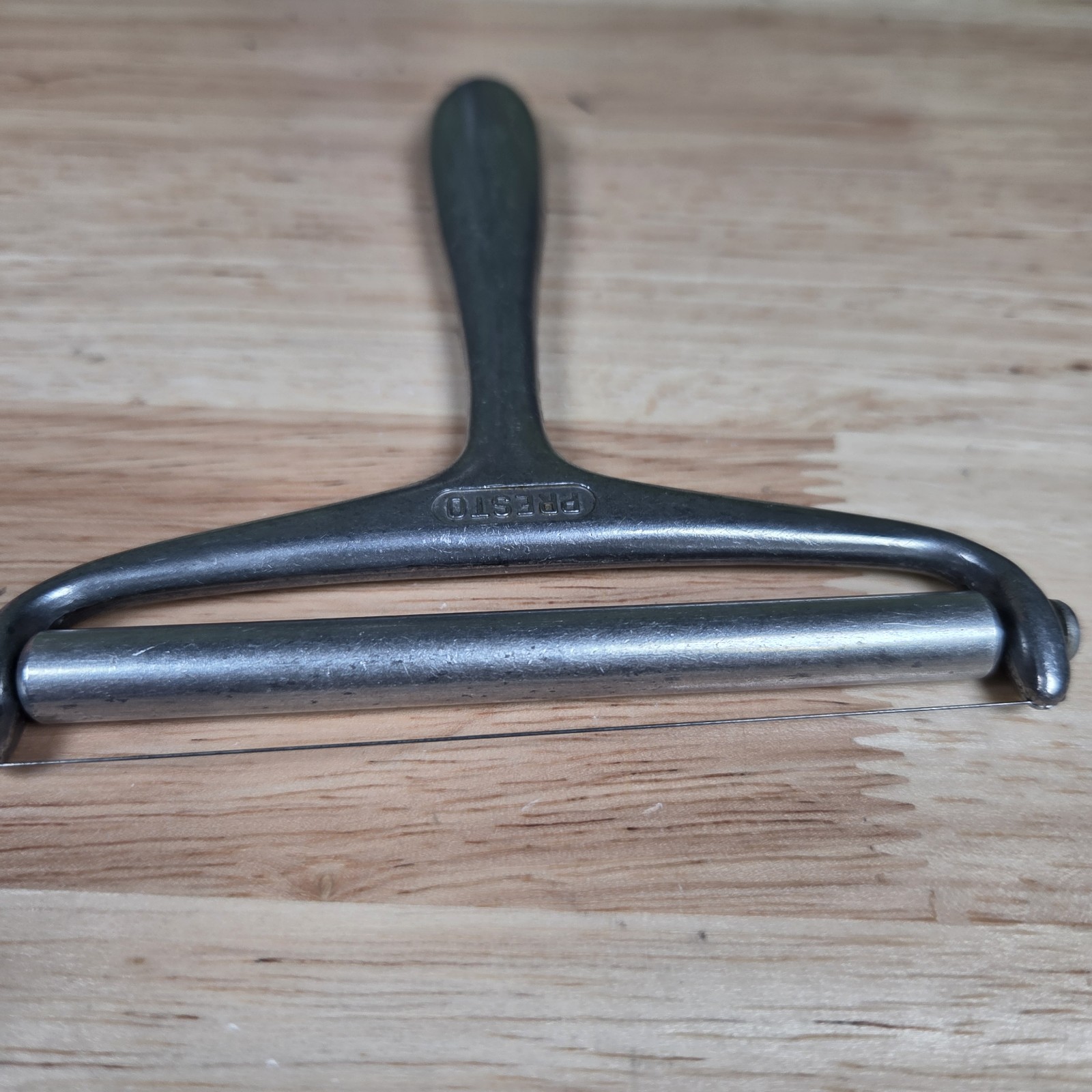 Vintage Presto Cheese Slicer Aluminum Roller and Wire Handheld Metal Cutter