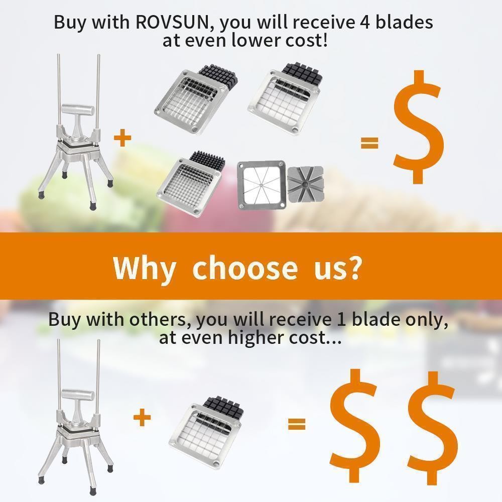 Vegetable Dicer Fruit Chopper Onion Tomato Slicer French Fry Cutter + 4 Blades