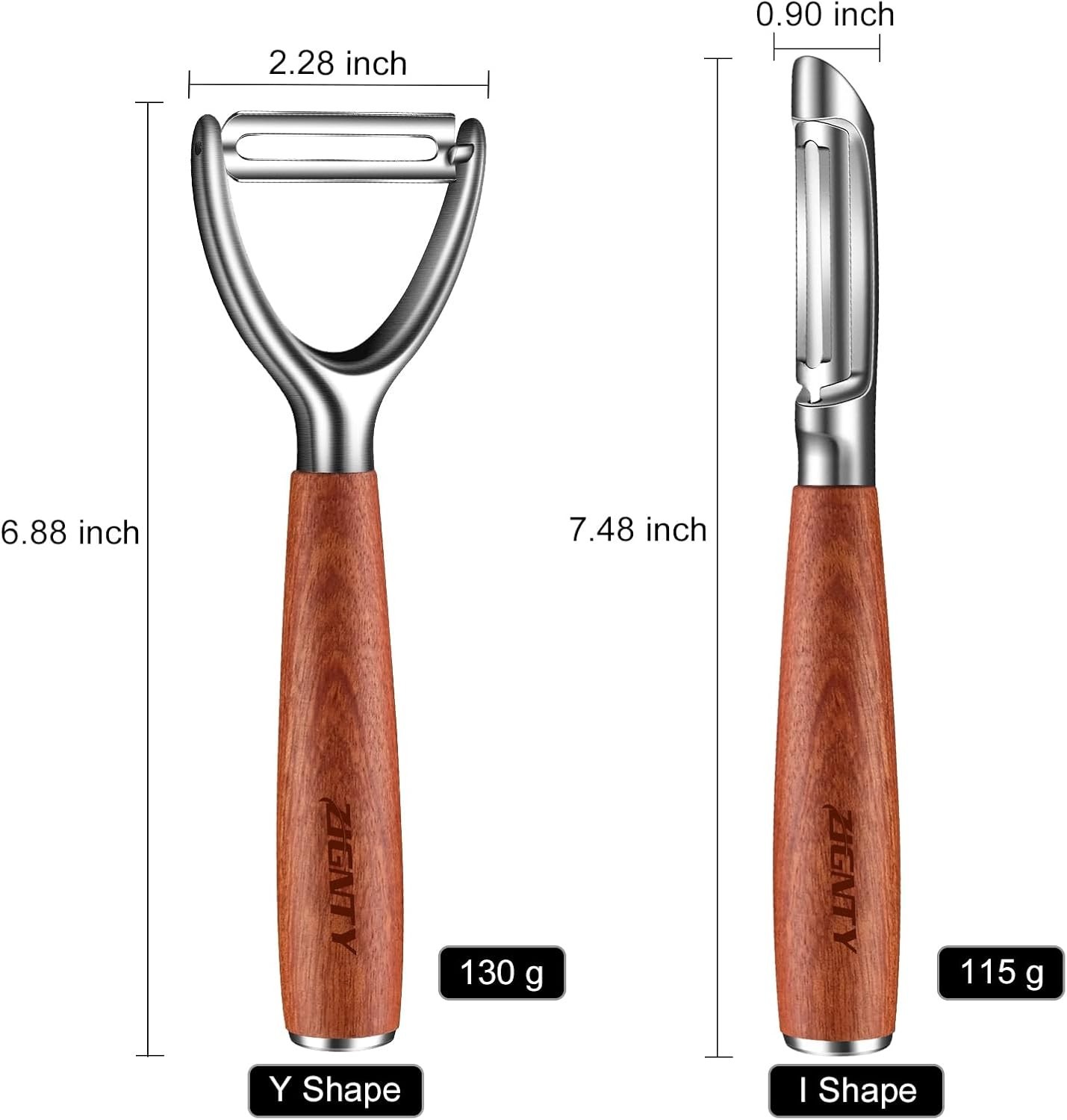 Vegetable Fruit Peeler Stainless Steel Sharp Kitchen Tool Ergonomic Wooden Ha…