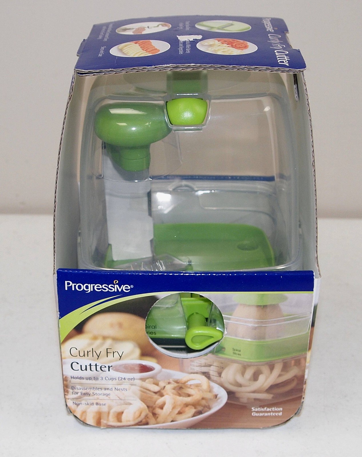 New!! PROGRESSIVE “Curly French Fry Cutter” FRUIT & VEGETABLE SPIRAL SLICER