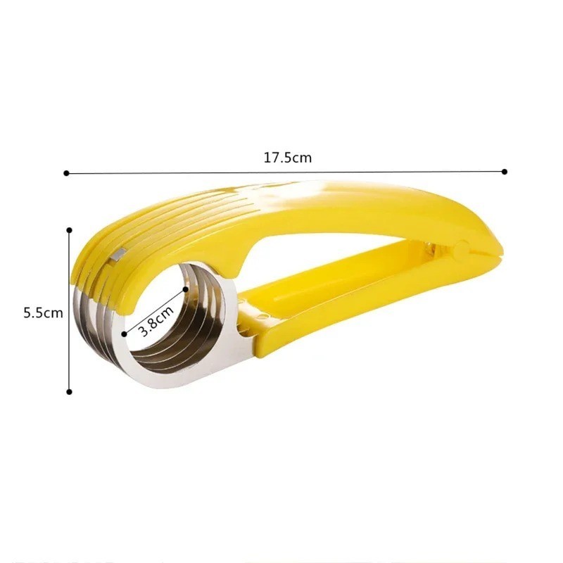 Banana Slicer Fruit Knife Kitchen Gadget Bar Tools Veggie Cutter Stainless Steel