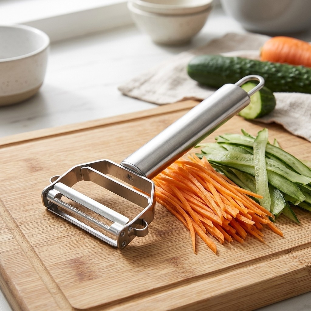 Stainless Steel Julienne Peeler 2Pcs Dual-Use Kitchen Vegetable Slicer