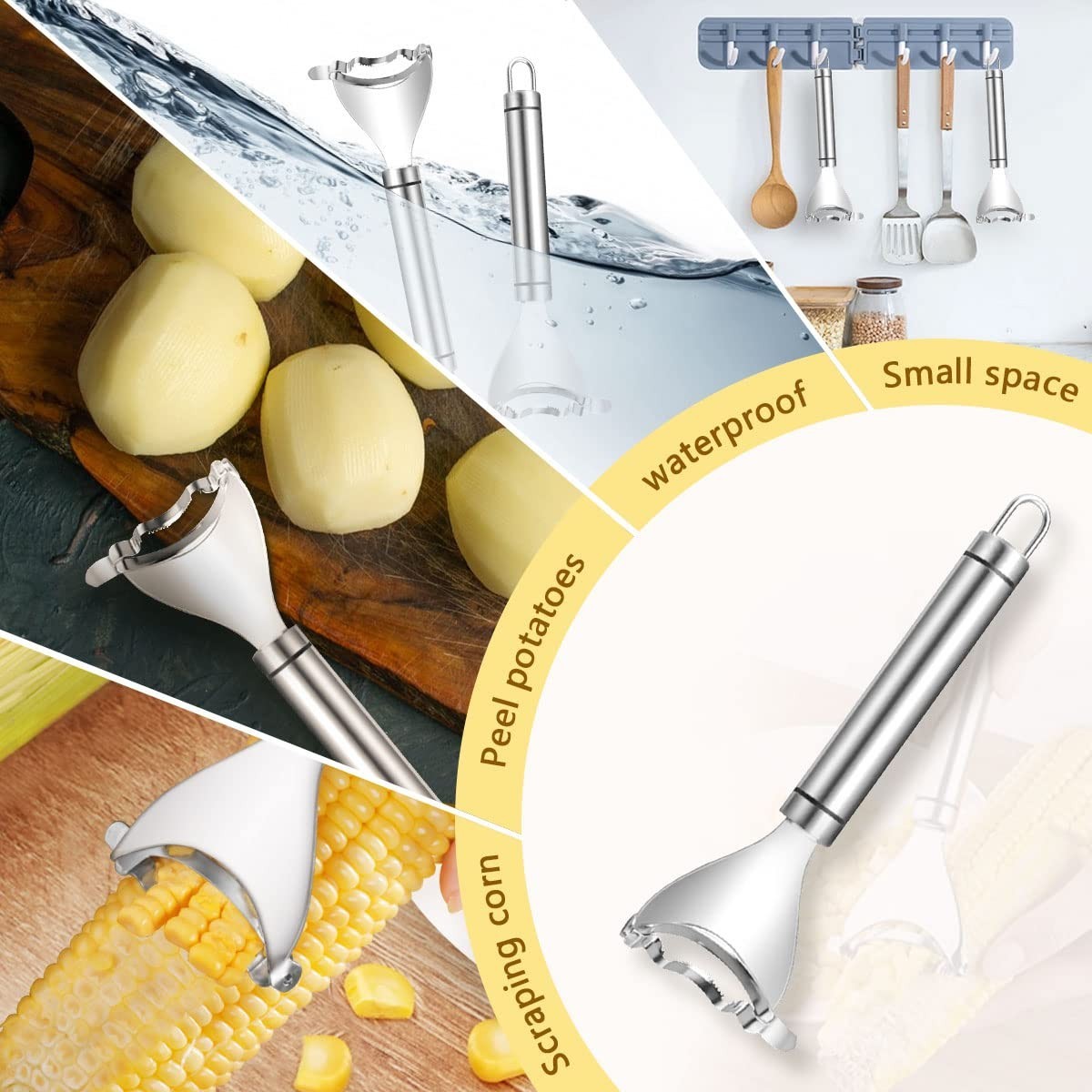 Corn Cob Peeler – Stainless Steel Thresher & Stripper, Kitchen Cutting Tool