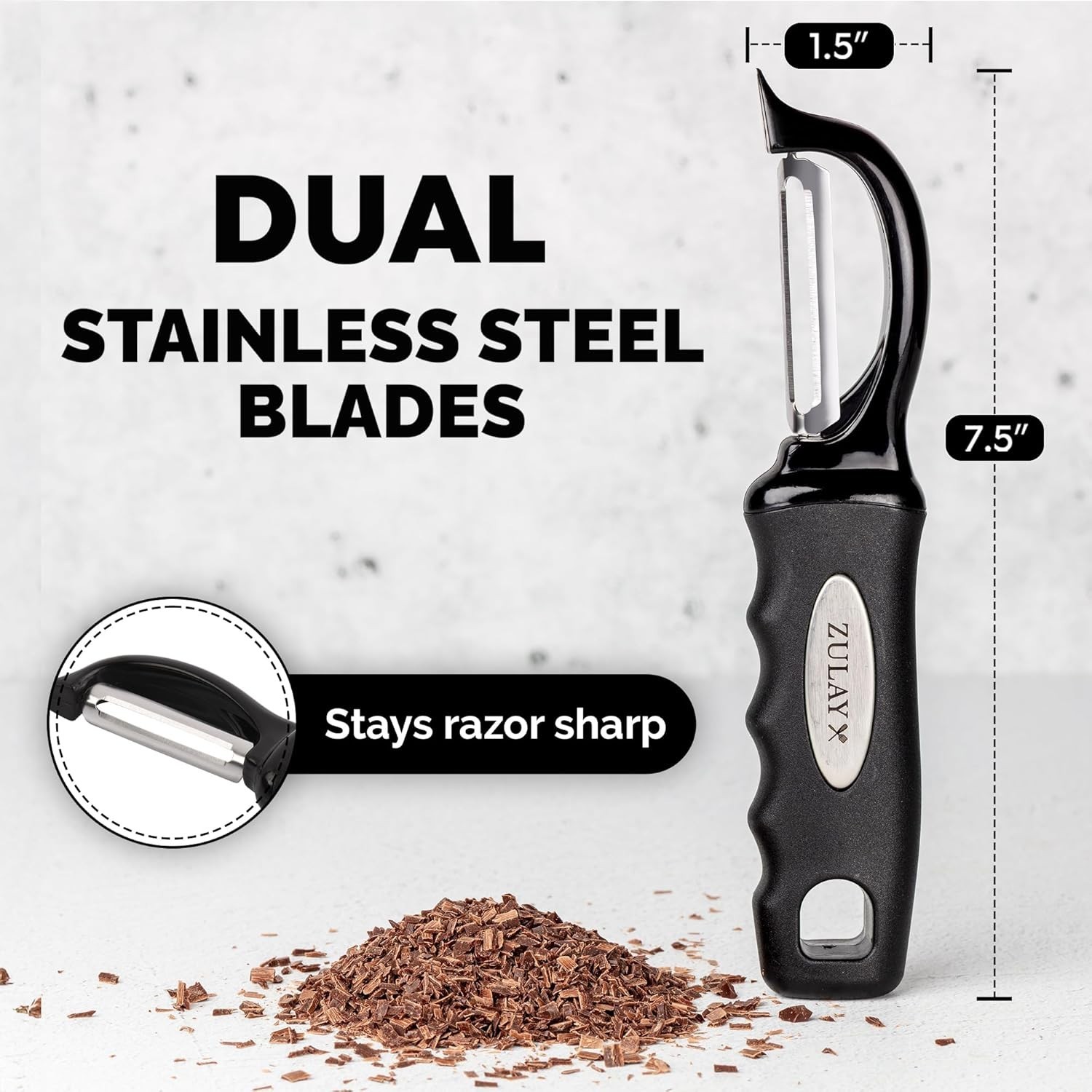 Ergonomic Vegetable Peeler with Dual Razor Sharp Blades for Effortless Peeling