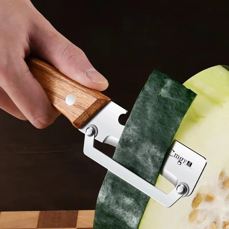 Stainless Steel Fruit Vegetable Peeler Wooden Handle Kitchen Slicer Tool NEW