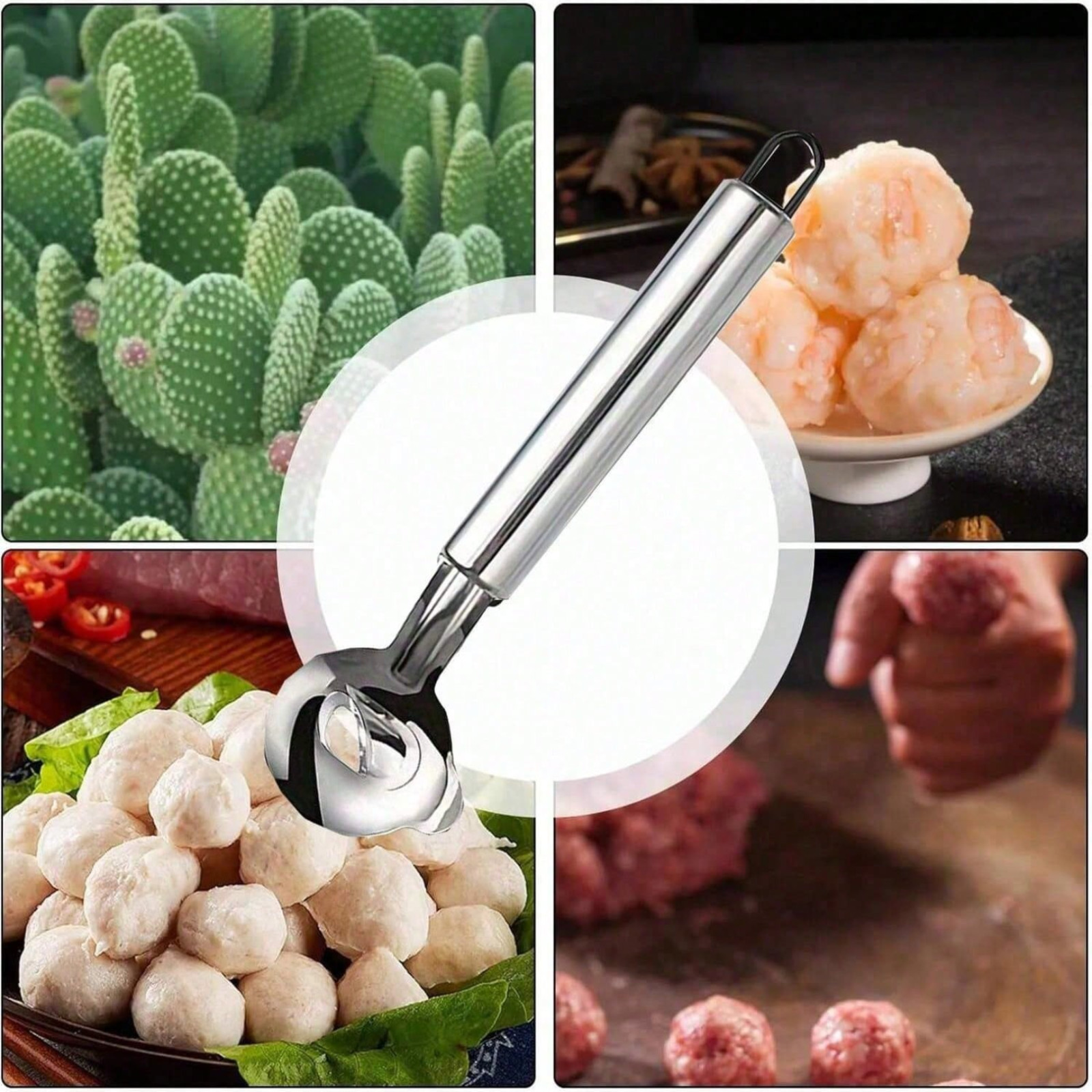 Stainless Steel Cactus Peeler Spoon Cuchara Peladora De Nopales Melon Baller