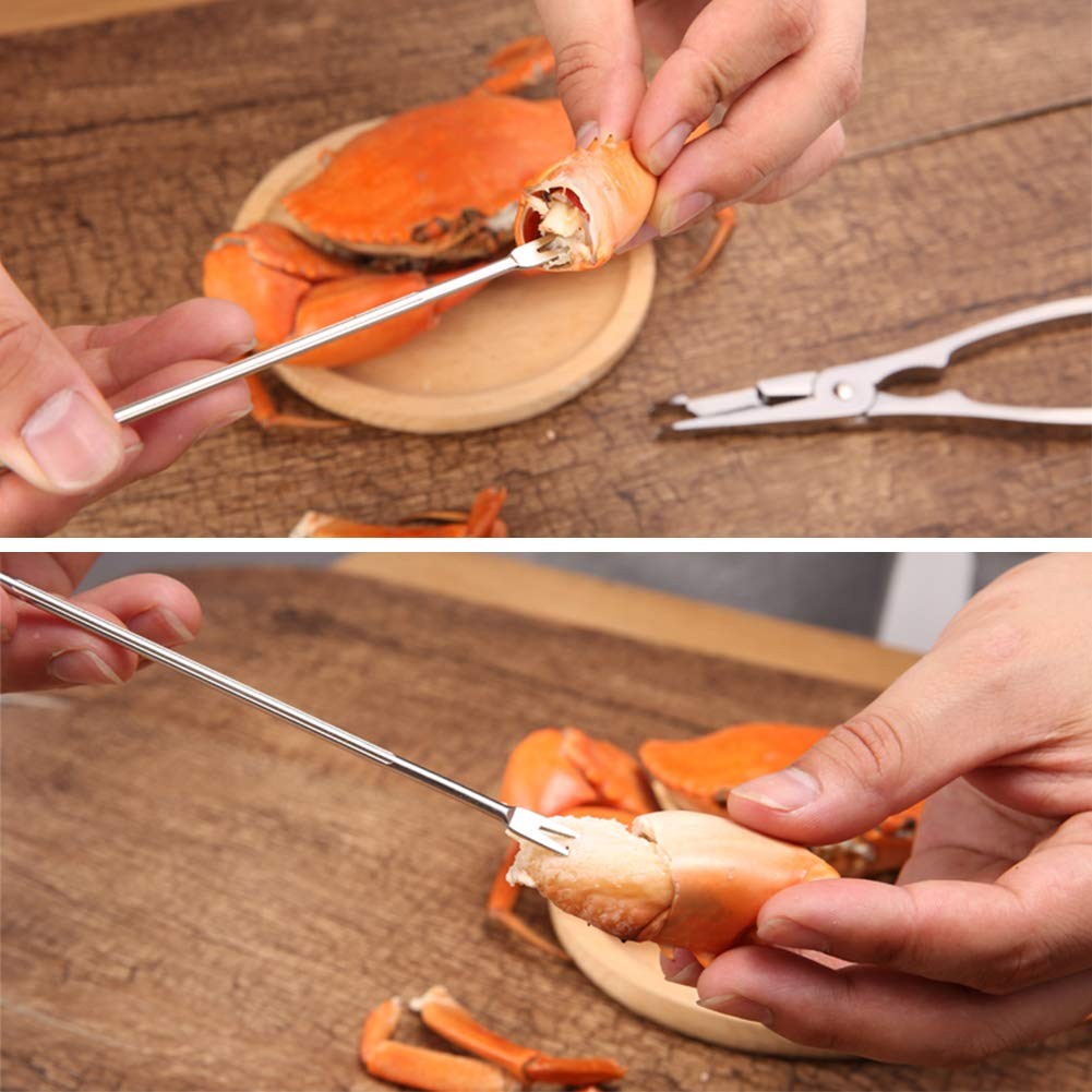 12 Pcs Crab Leg Crackers and Tools Set, Including 2 Crab Leg Crackers, 4 Red