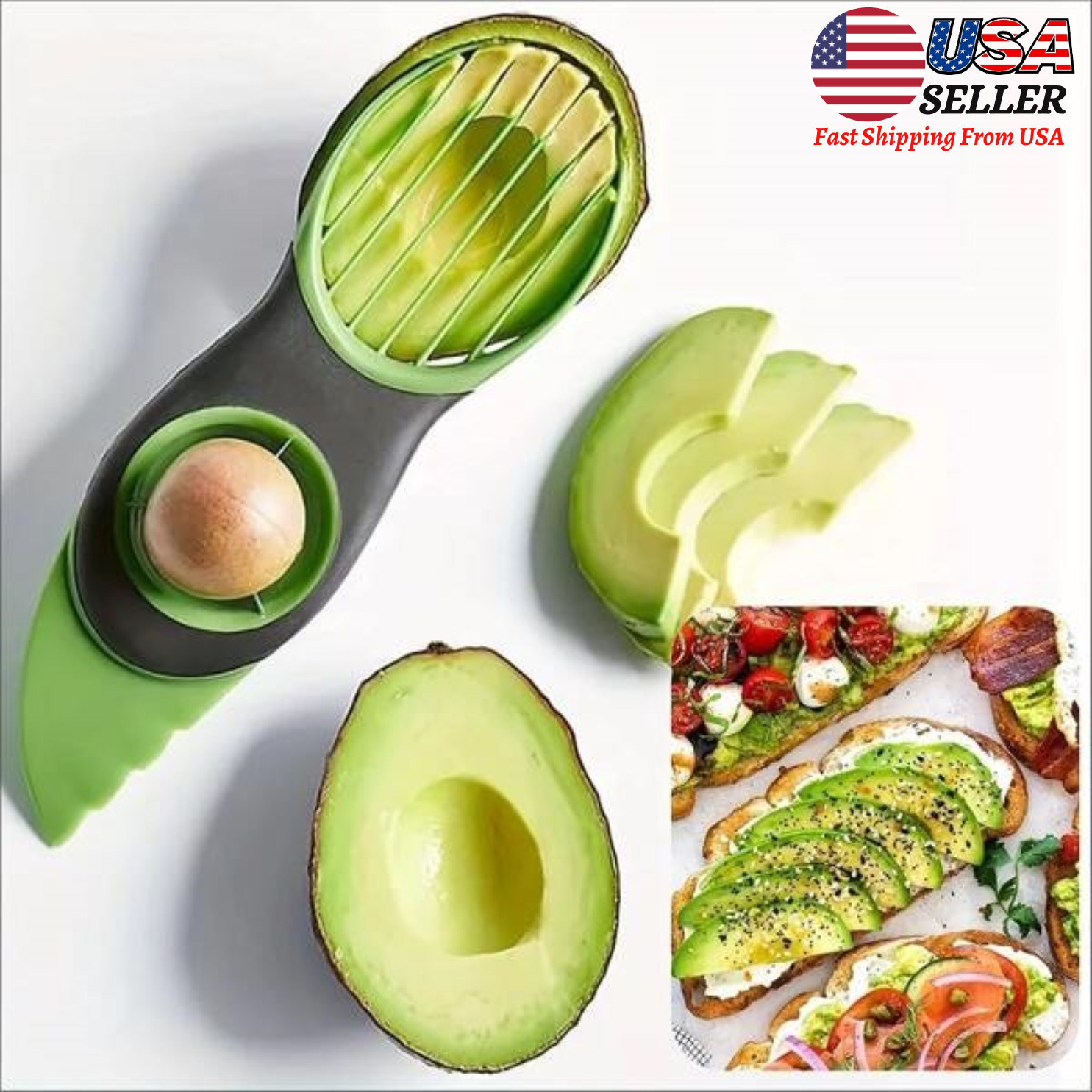 3-In-1 Avocado Cutter and Pit Remover Avocado Slicer Avocado Tool Set