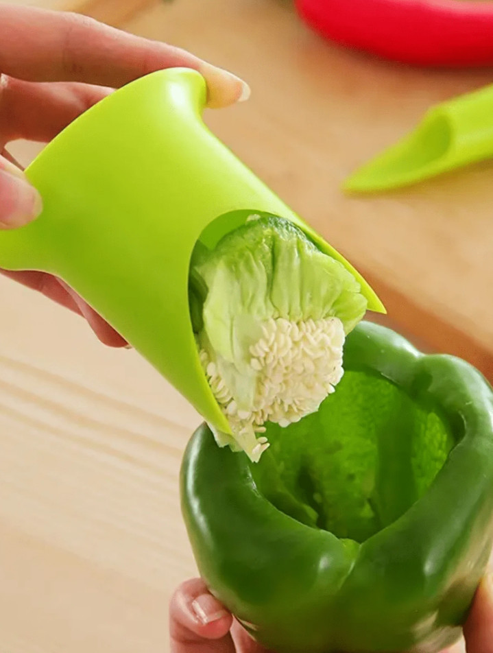 2pcs Pepper Corer Set, Plastic Chili Seed Remover, Kitchen Jalapeno Tool