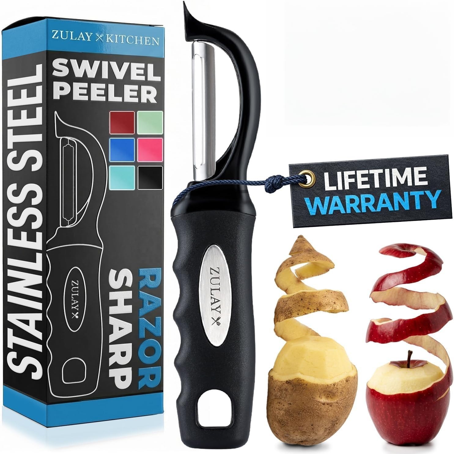 Ergonomic Vegetable Peeler with Dual Razor Sharp Blades for Effortless Peeling