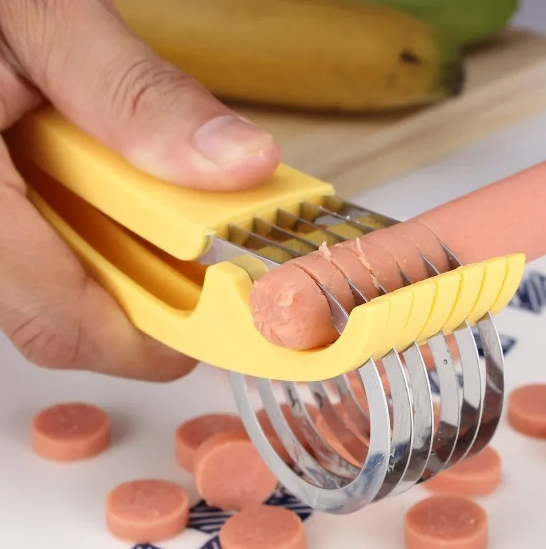 1 pc Stainless Steel Banana Slicer Sausage Vegetable Fruit Cutter Kitchen Tool